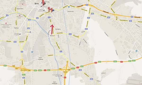 Brno Dornych mapa 1