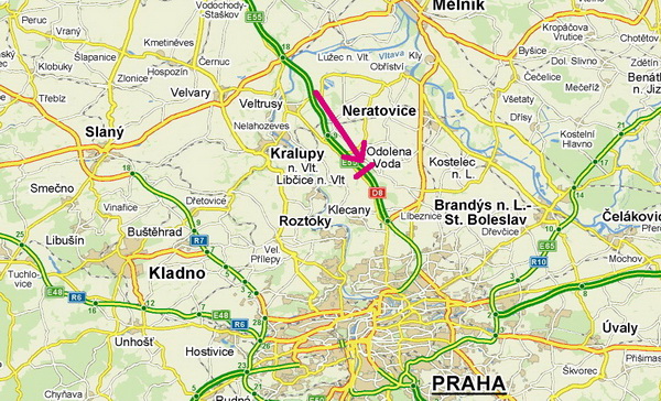 D8 Teplice Praha 20. km mapa 1 D8 Teplice Praha 20. km mapa 1
